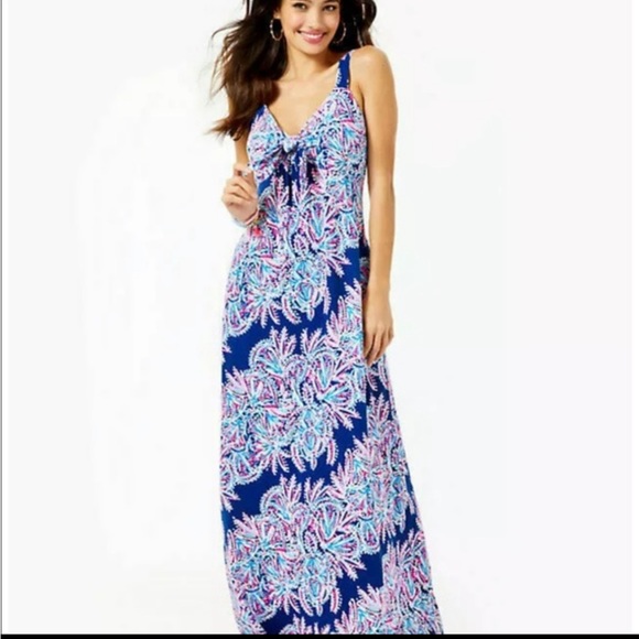 Lilly Pulitzer maxi in oyster bay blue 🦪👗☀️ - Picture 3 of 11